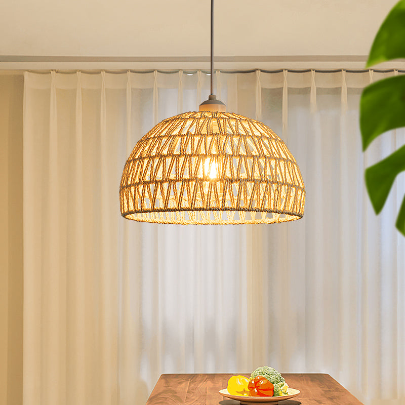 Arisha Retrò LED Legno Rattan Sospensione Camera da Letto Ristorante