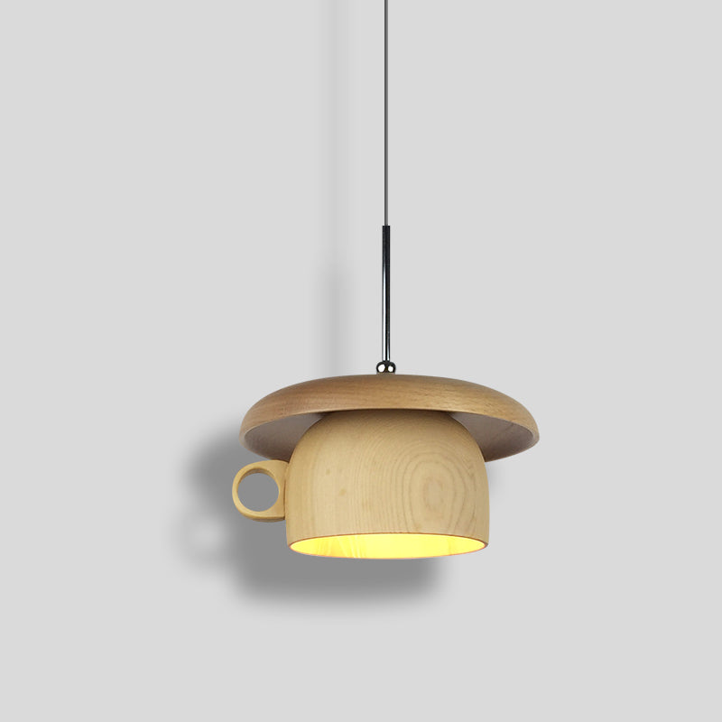 Valentina Vintage Naturale Legno Tazza Lampade a Sospensione Camera da Letto