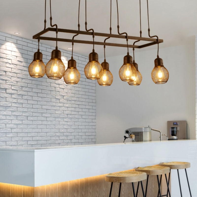Silva Vintage Multitesta Matello Lux Lampadario Nero Soggiorno/Sala da Pranzo