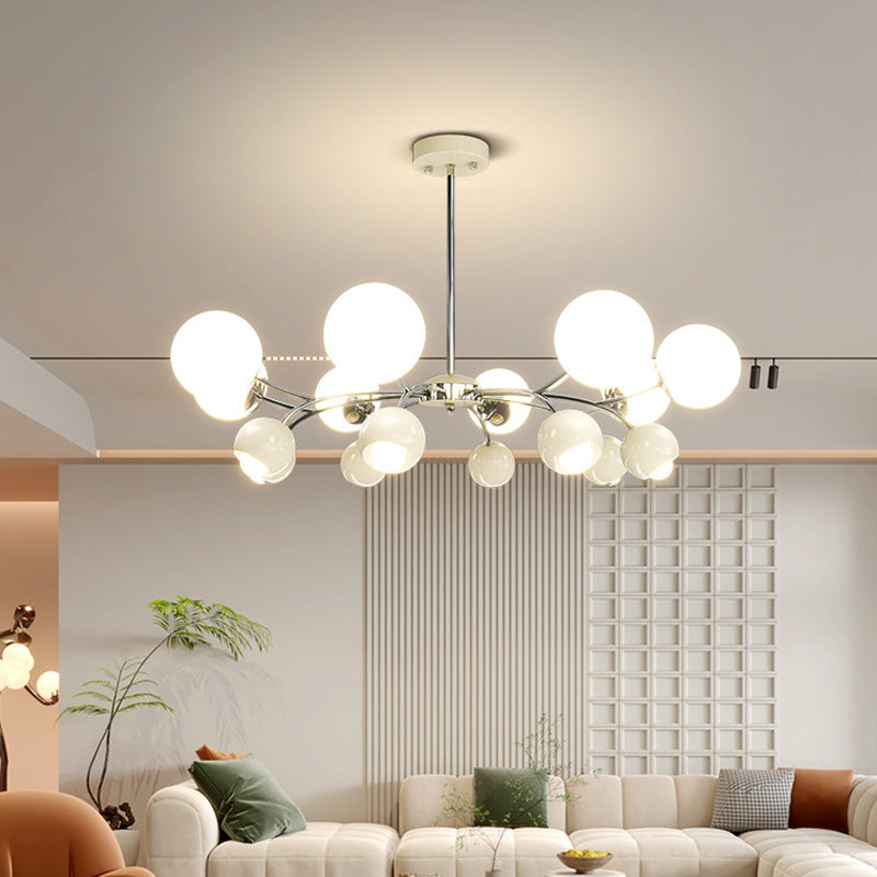 Arisha Vintage Metallo/Vetro Lux Lampadario Arancione/Beige Camera da letto/Soggiorno