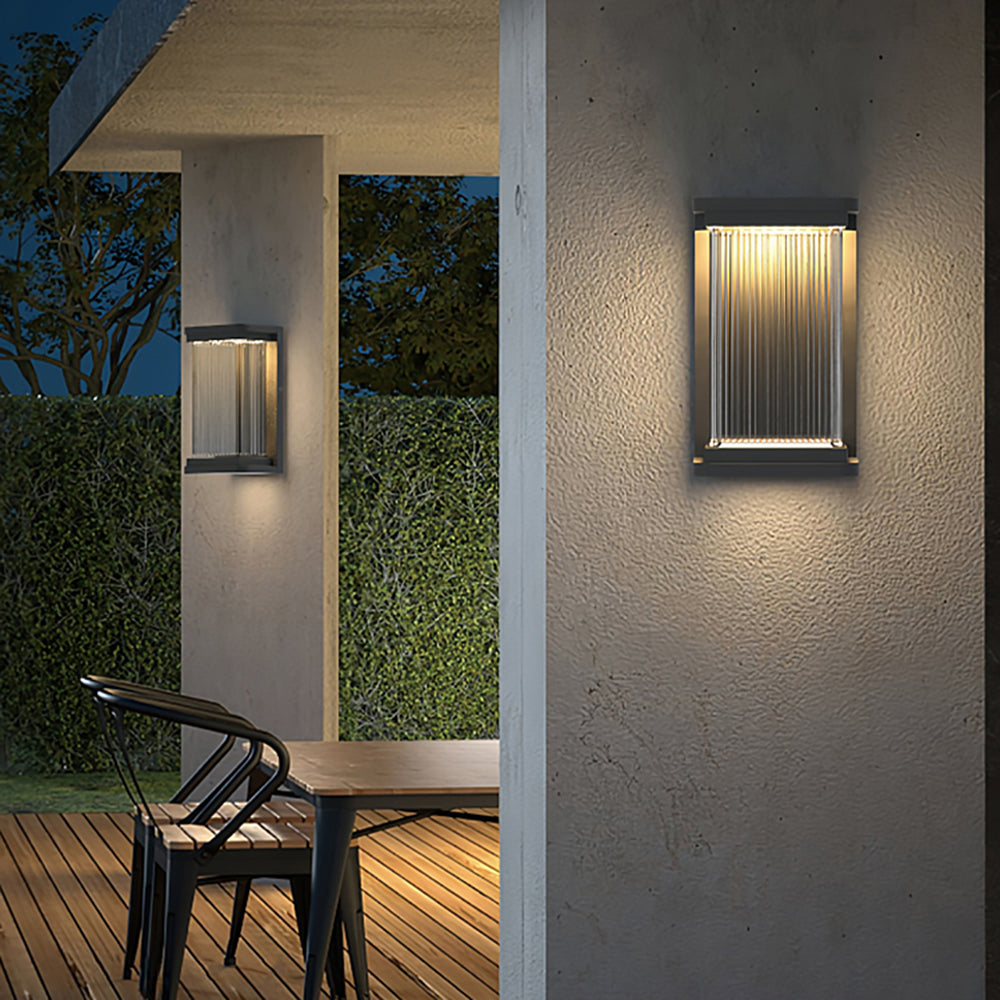 Ray Minimalist Rettangolare Metallo Applique da esterno
