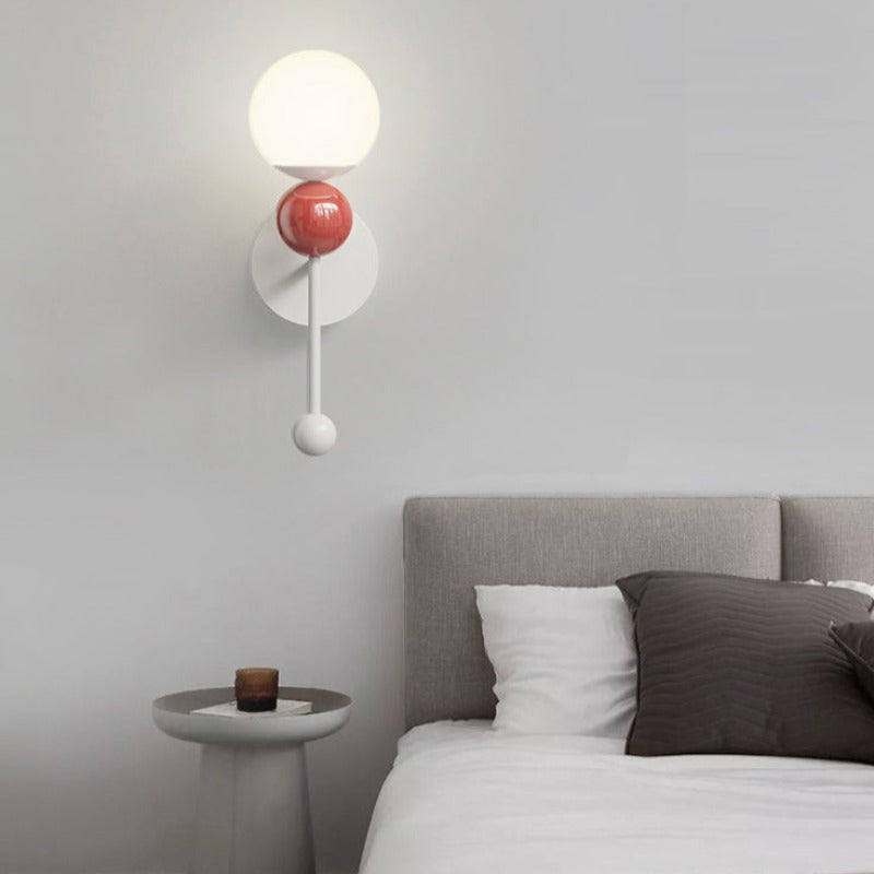 Valentina Moderno Acrilico Metallo Applique Plafoniera Legno Rosso Camera da Letto Corridoio