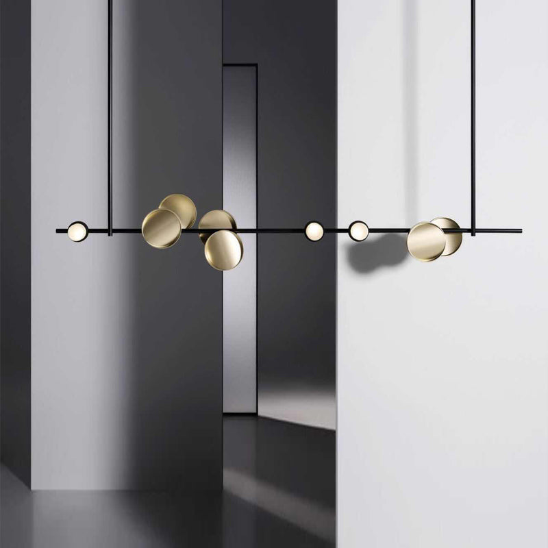 Avi Minimalista LED Lampada a Sospensione Metallo Nero Lineare Sala da Pranzo/Soggiorno/Camera da Letto