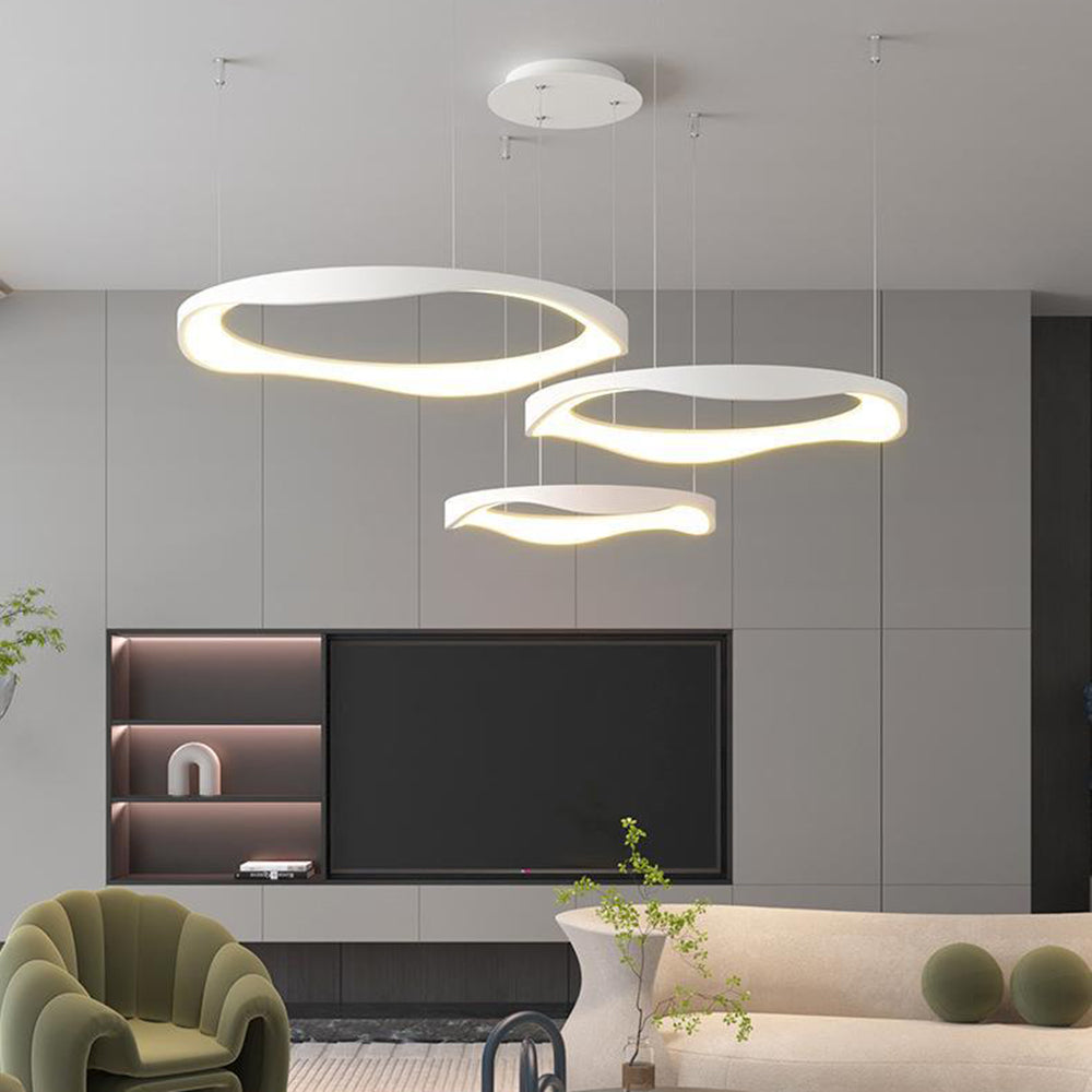 Arisha Moderna LED Lampada a Sospensione Nero/Banco Rotondo Sala da Pranzo