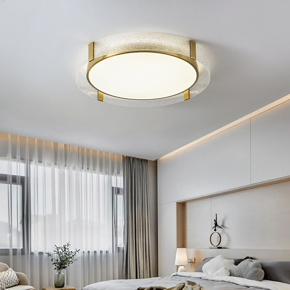 Arisha Moderne LED Plafoniere Incasso Rame Puro/Vetro Diamantato Bianco