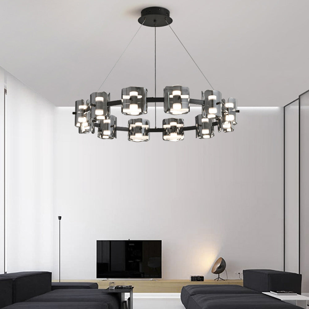 Evette Moderni Minimalista LED Lampada a Sospensione Metallo Nero/Oro Rotondo Soggiorno/Camera da Letto