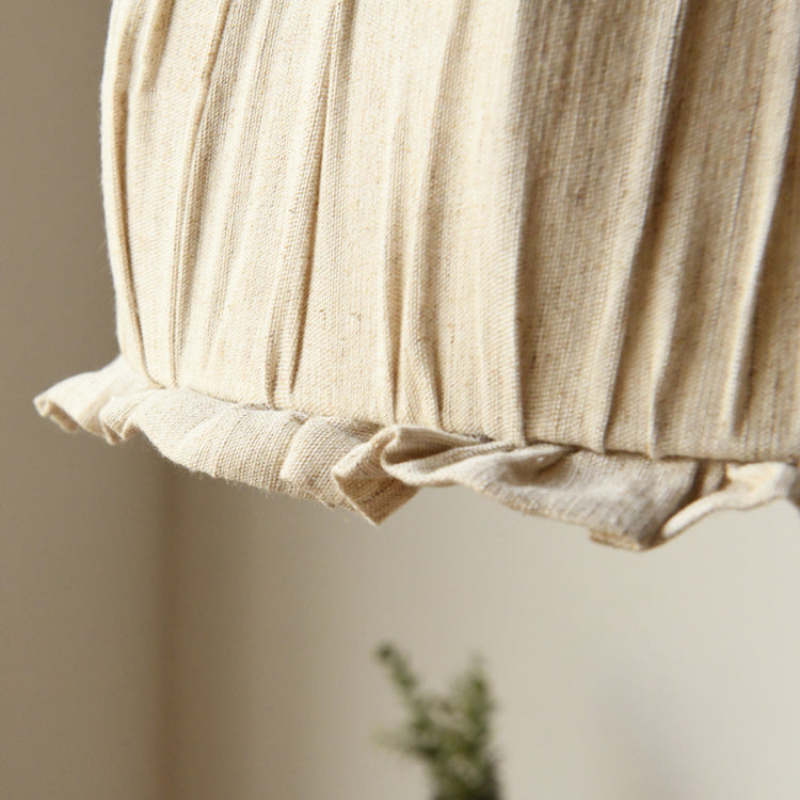 Arisha Vintage LED Minimalismo Lampada a Sospensione Tessuto Beige Ciondolo Soggiorno/Camera da Letto