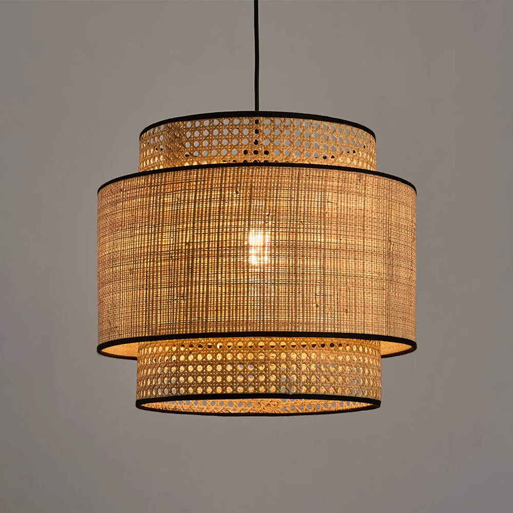 Ritta Lampade a Sospensione Metallo/Rattan Legno