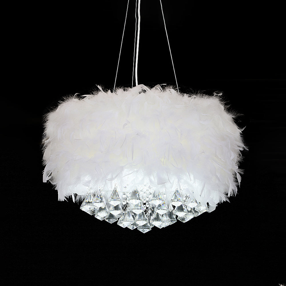 O'Moore Moderno Rotondo Cristallo Piuma Lampadari Camera da Letto