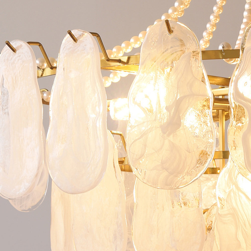 Kirsten Bellissimo LED Lampadari Vetro Metallo Bianco Oro Elegante Soggiorno/Camera da Letto