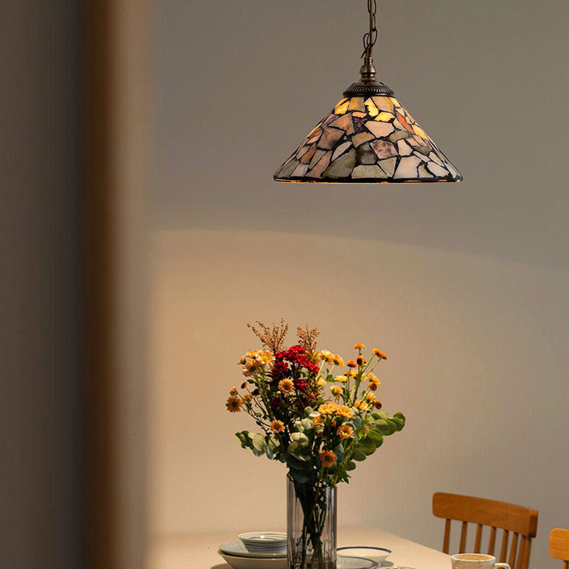 Tiffany Vintage Metallo/Vetro Sospensione Soggiorno/Ristorante