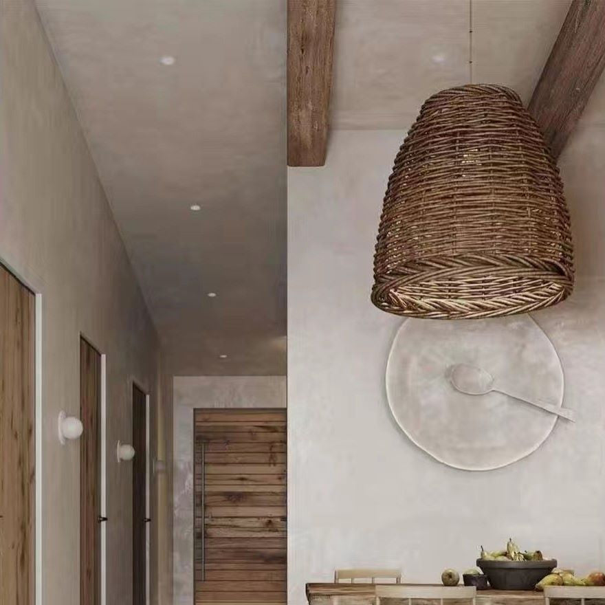 Ritta Vintage Rustica Lampadari LED Rattan Soggiorno/Camera da Letto