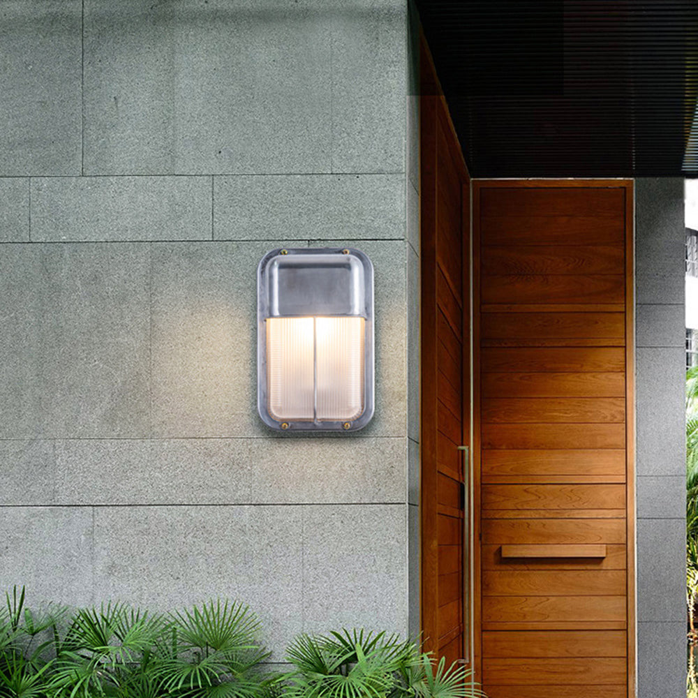 Ray Moderna PC/Vetro Applique Esterno Argento Cortile/Balcone