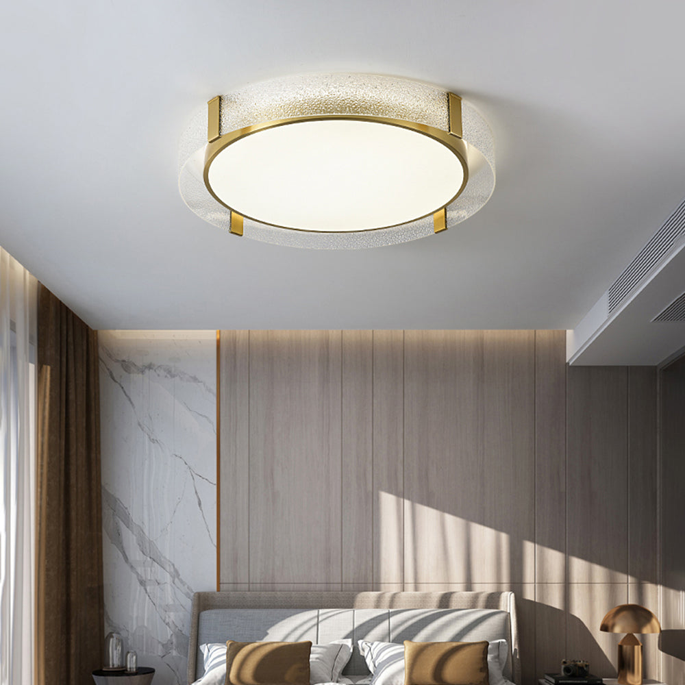 Arisha Moderne LED Plafoniere Incasso Rame Puro/Vetro Diamantato Bianco