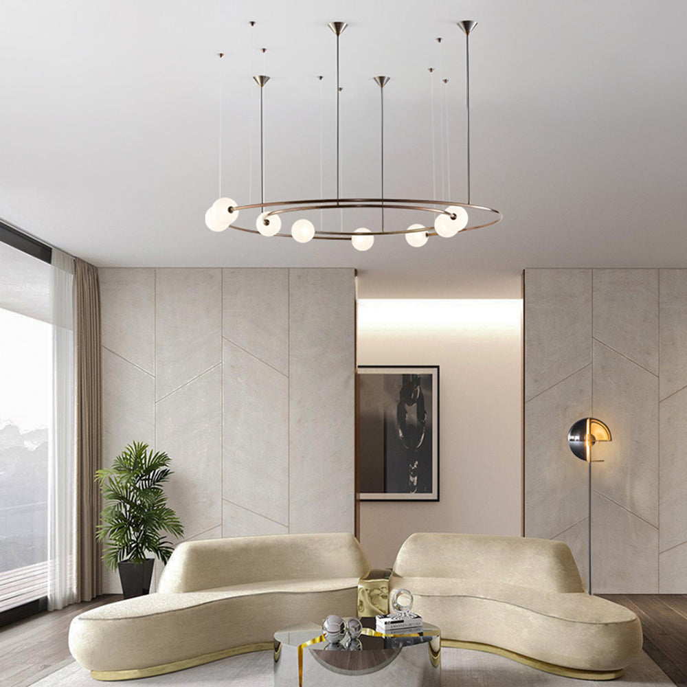 Valentina Design LED Lampada a Sospensione Nero/Oro Metallo/Vetro Camera da Letto