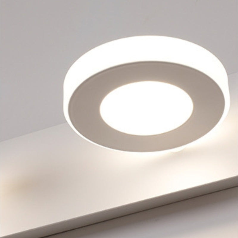 Arisha Design Minimalismo LED Applique Metallo Acrilico Bianco Rotondo Specchio Bagno