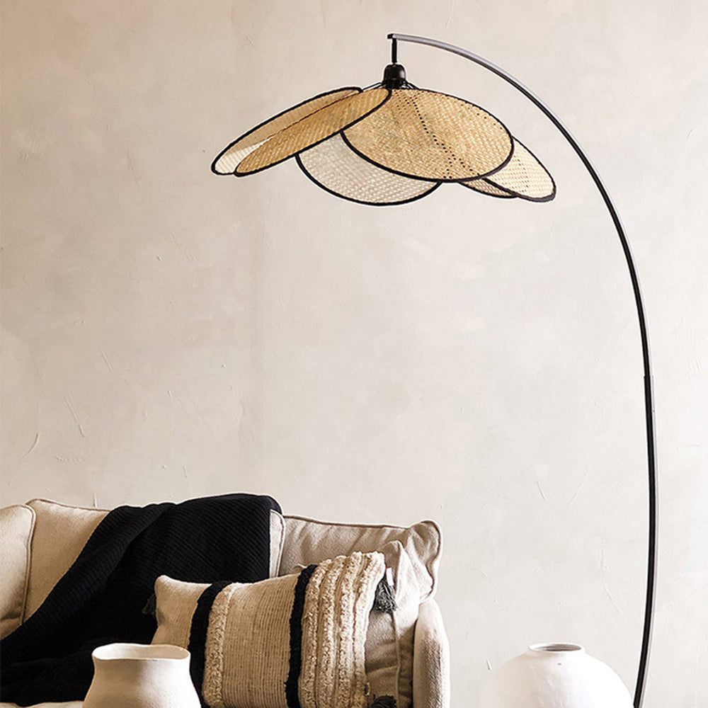 Ritta Moderno Design LED Fiore Lampade da Terra Rattan Soggiorno/Camera da Letto/Sala da Pranzo