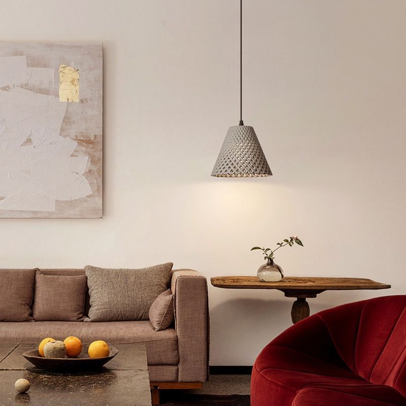 Ritta Cone LED Lanpade a Sospensione Nero Bianco Grigio Resina Sala da Pranzo