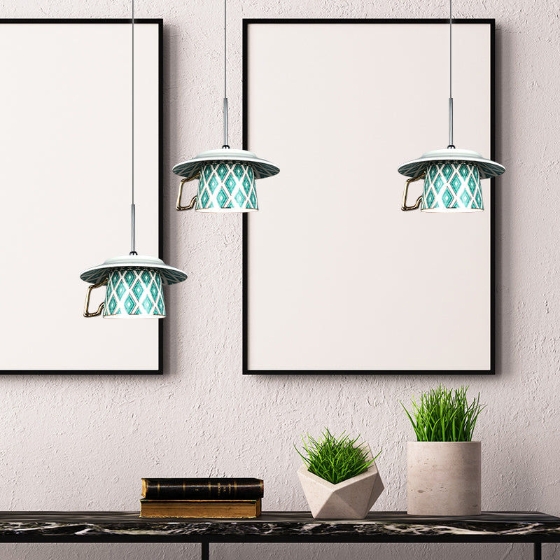 Valentina Vintage Argyle Modello Tazza Ceramica Lampade a Sospensione Camera da Letto