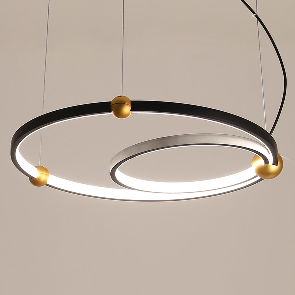 Arisha Minimalista Squillo LED Lampada a Sospensione Metallo Nero Sala da Pranzo/Soggiorno/Camera da Letto