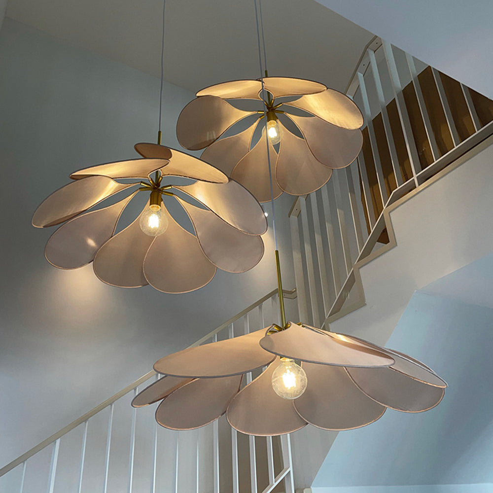 Ritta Moderni LED Lampade a Sospensione Vintage Rustico Tessuto Bianco/Marrone