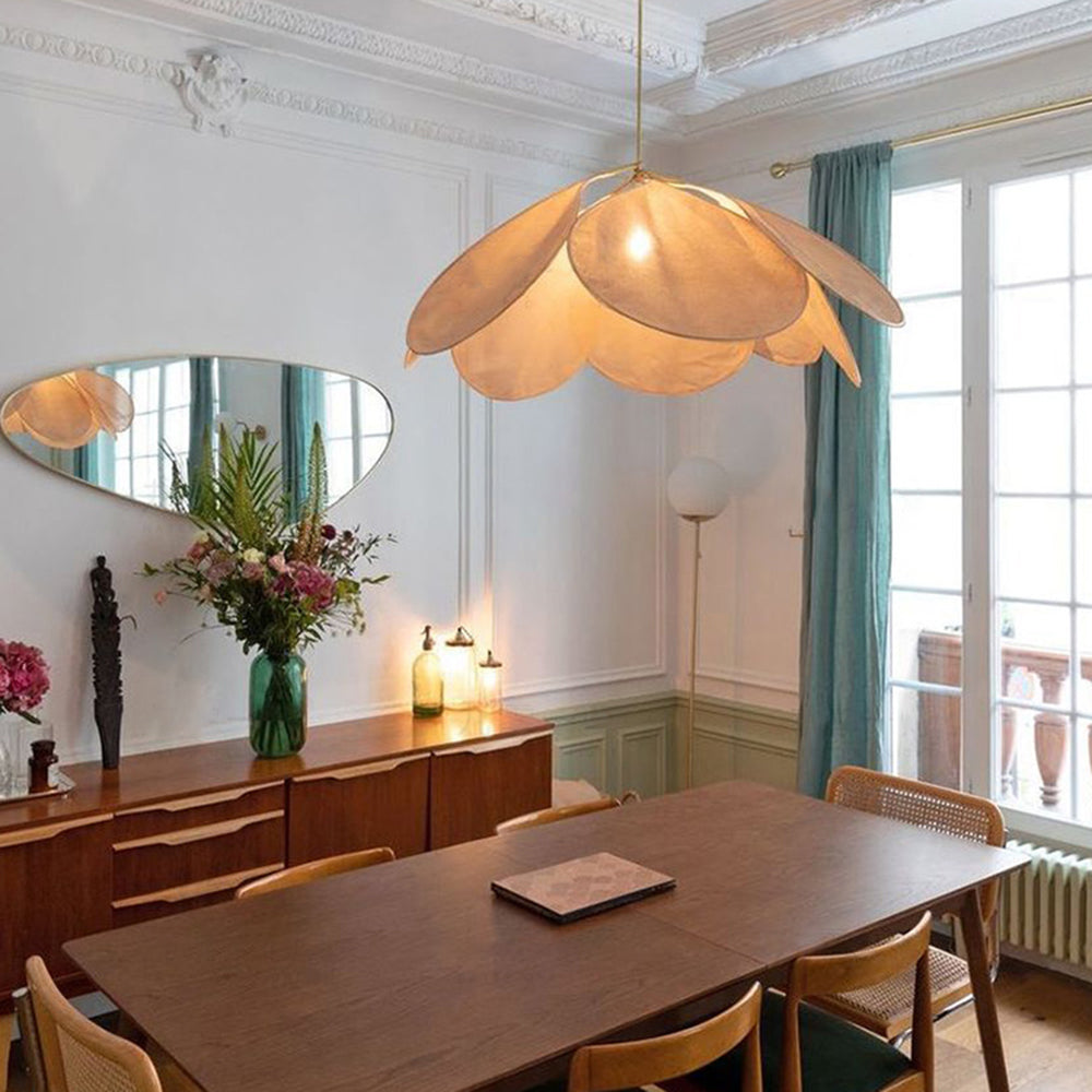 Ritta Moderni LED Lampade a Sospensione Vintage Rustico Tessuto Bianco/Marrone