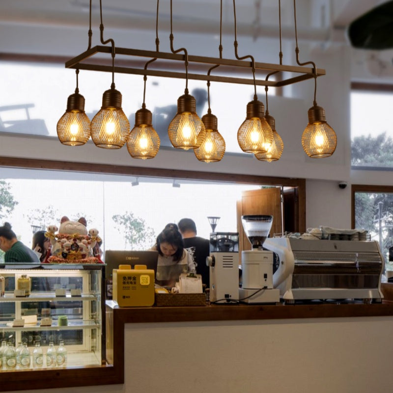 Silva Vintage Multitesta Matello Lux Lampadario Nero Soggiorno/Sala da Pranzo