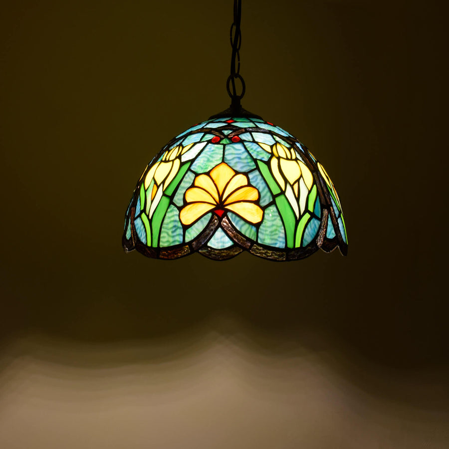 Tiffany Vintage Metallo Vetro Lampade a Sospensione Soggiorno