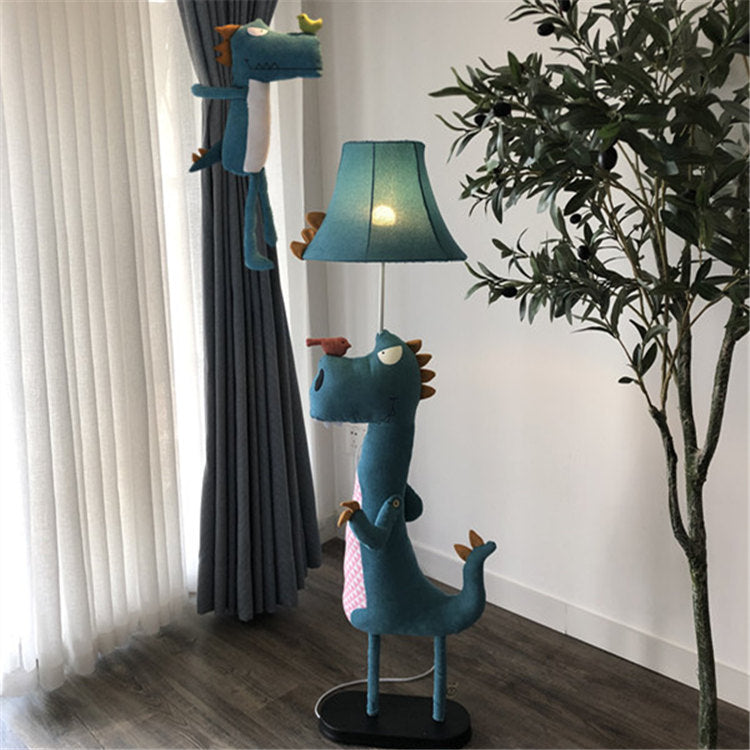 Arisha Blu Dinosauro Lampade da Terra Metallo LED