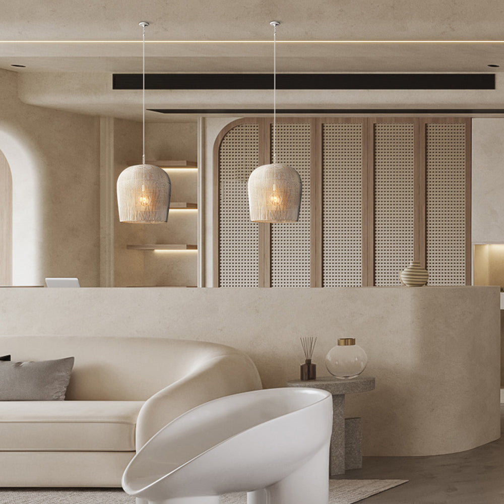 Ritta Moderno LED Lampada a Sospensione Rattan Metallo Nero/Bianco Gabbia Uccelli Soggiorno/Sala da Pranzo