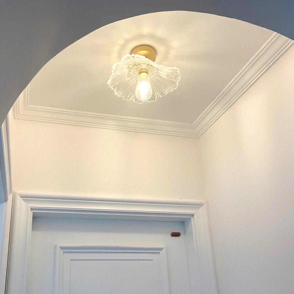 Carins Design Art Deco Floreale Bellissimo LED Plafoniera Vetro Chiaro/Verde Soggiorno/Camera da Letto