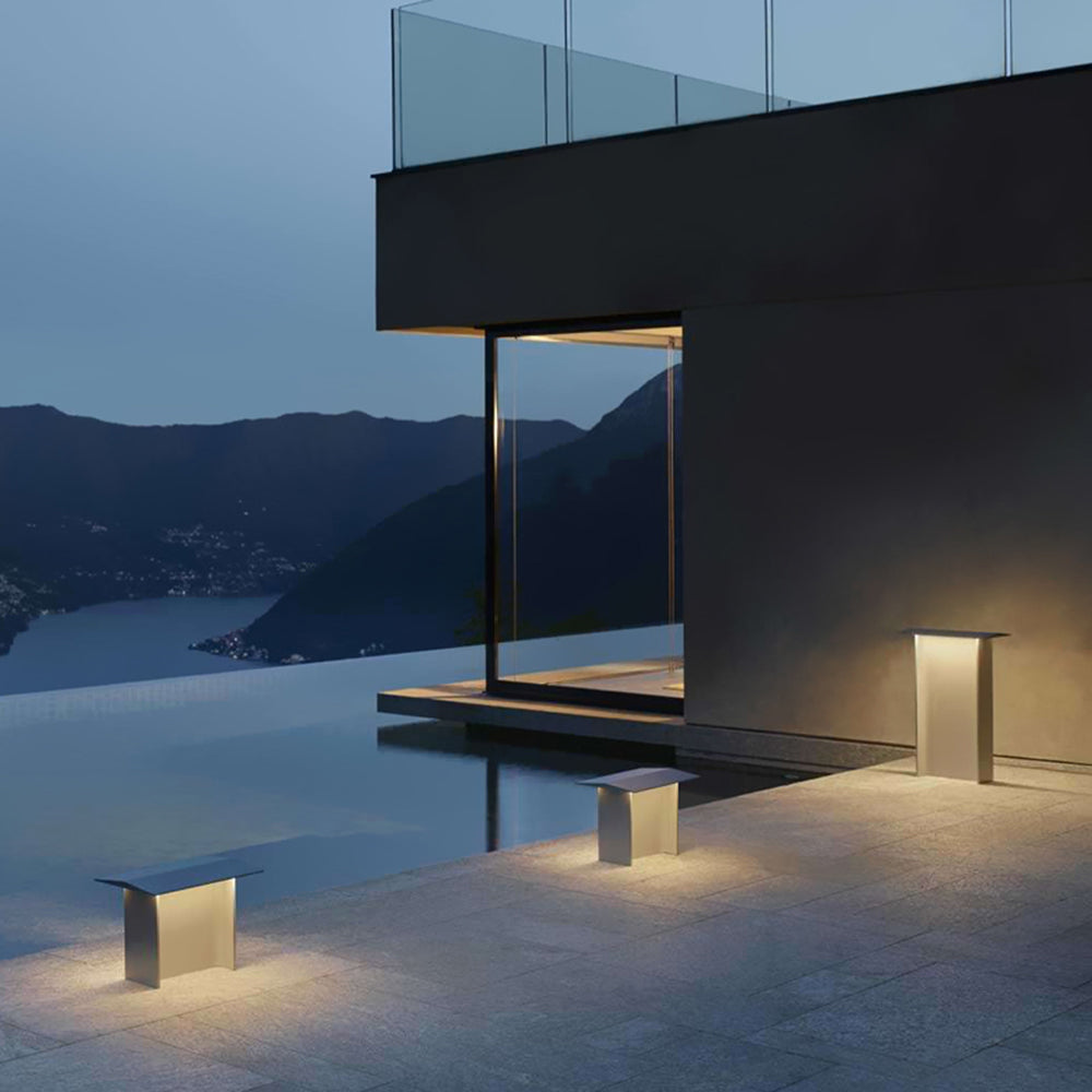 Ray Moderno Metallo Rettangolare Solare Lampade da Esterno
