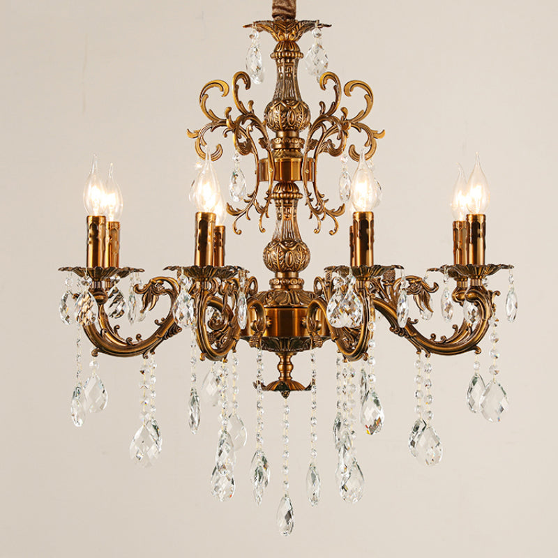 Silva Lampadario LED Moderno di Design Europeo in Cristallo di Lusso Color Bronzo Doratoggiorno/Sala da Pranzo