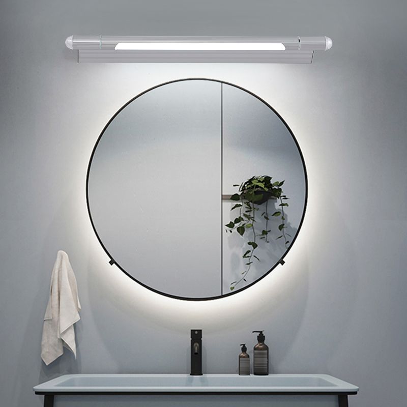 Arisha Minimalista Lineare LED Applique Argento Lungo Metallo/Acrilico Bagno