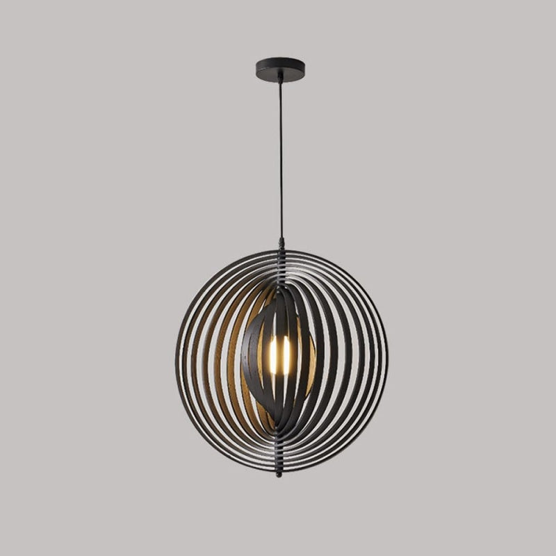 Ritta Giapponese LED Legno Lampade a Sospensione Nero/Oro Bar