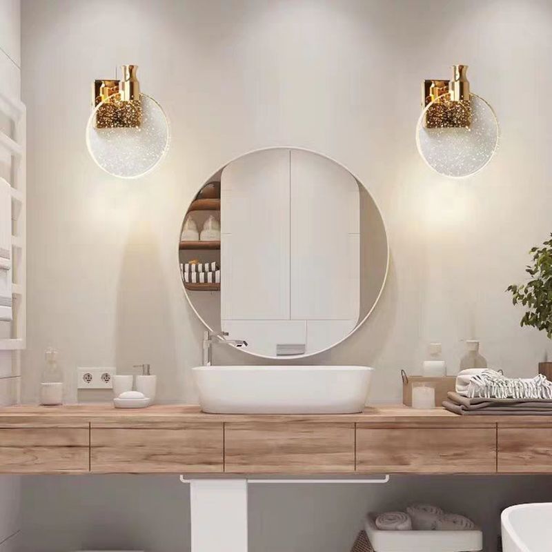 Kristy Design LED Moderni Girare Applique Metallo Oro/Argento Specchio Bagno