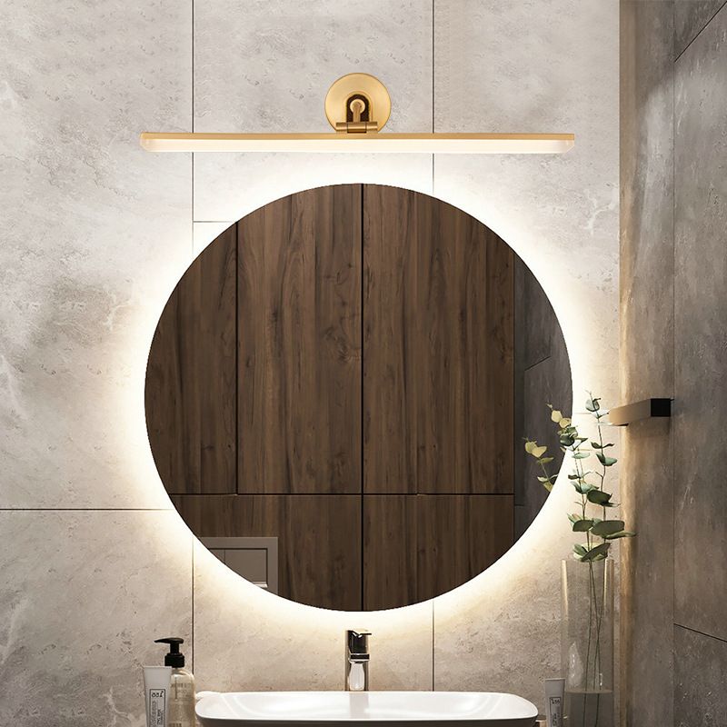 Applique Moderno Minimalismo Lungo LED Applique Metallo Oro Specchio Bagno