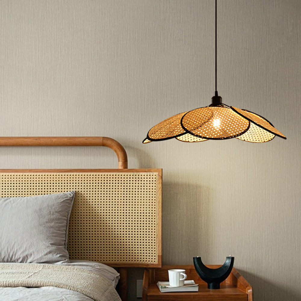 Ritta Moderno Elegante LED Fiore Lampada a Sospensione Rattan Nero/Bianco Soggiorno/Camera da Letto/Sala da Pranzo