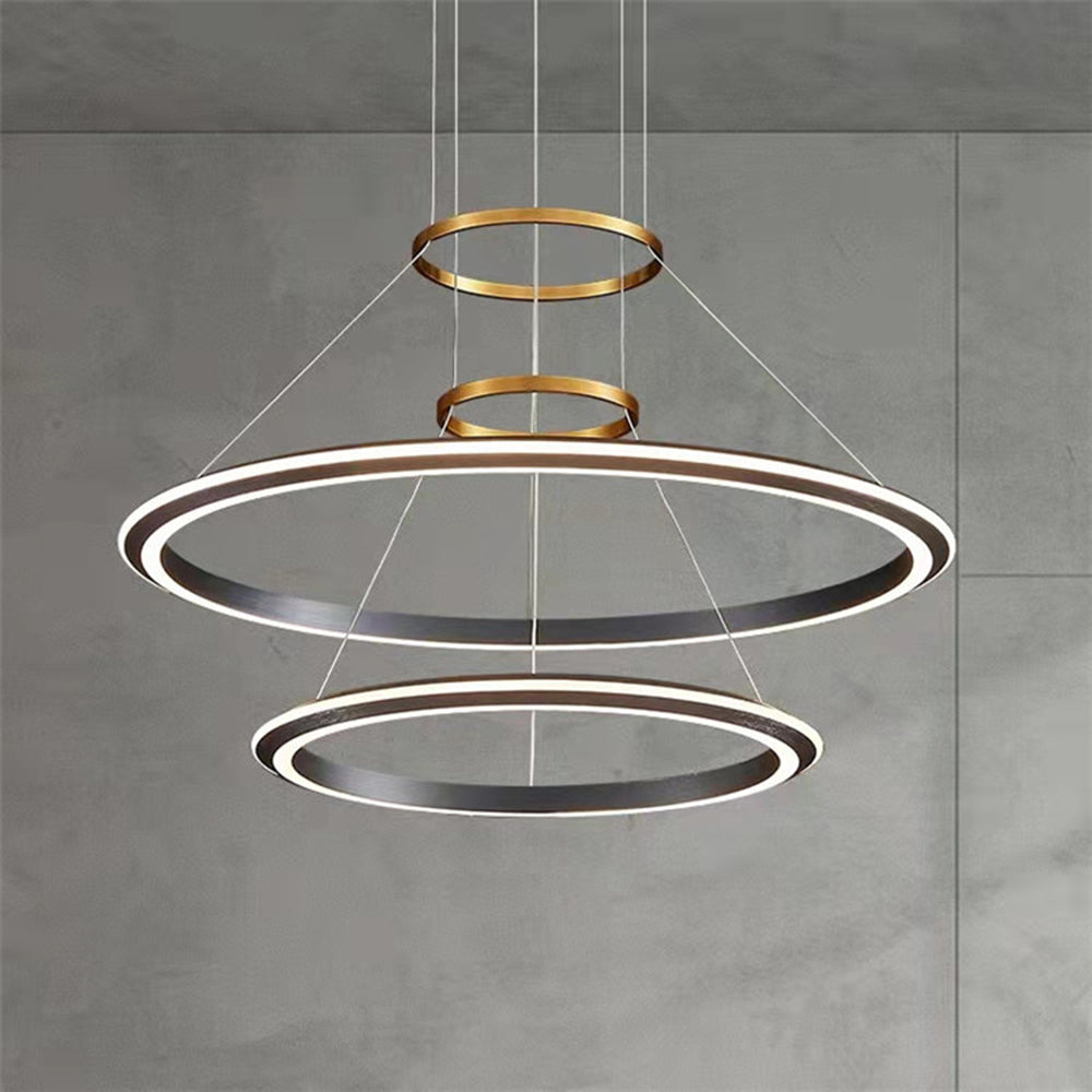 Arisha Lampada a Sospensione Metallo Nero Anello Minimalista