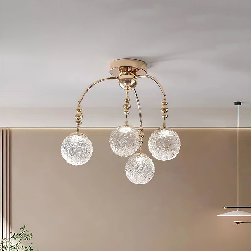 Valentina Nordico Metallo/Vetro Lux Lampadario Trasparente Soggiorno/Sala da Pranzo