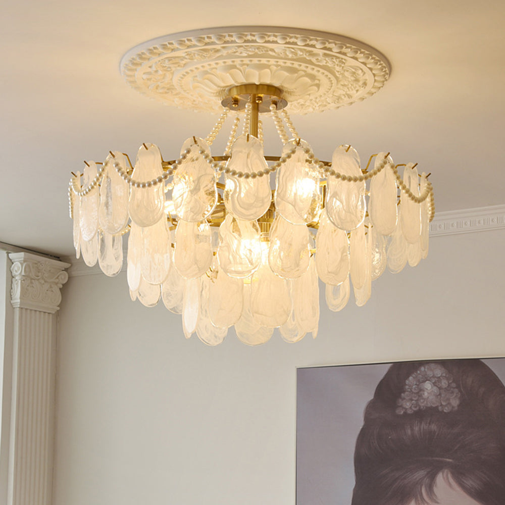 Kirsten Bellissimo LED Lampadari Vetro Metallo Bianco Oro Elegante Soggiorno/Camera da Letto