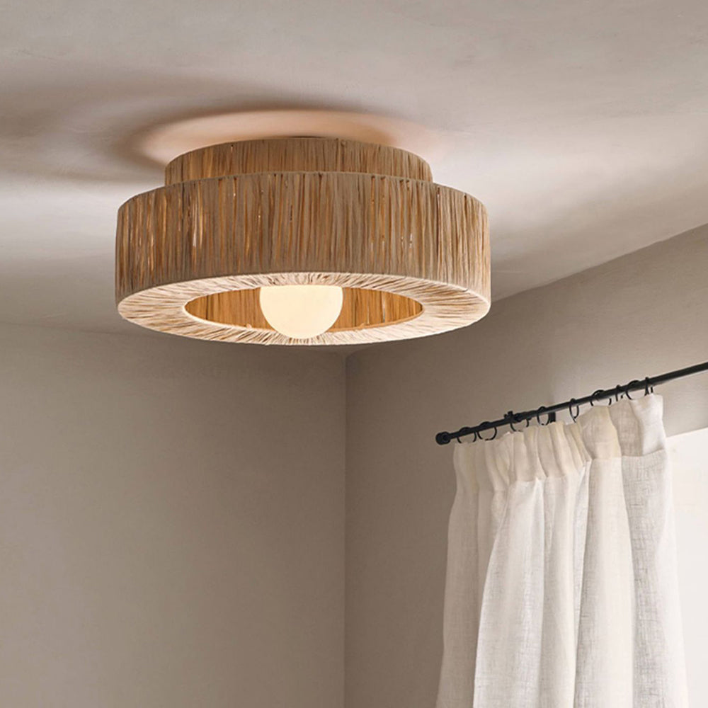 Muto Design Rustico Boho LED Lampade a Sospensione Metallo Rattan Soggiorno/Camera da Letto