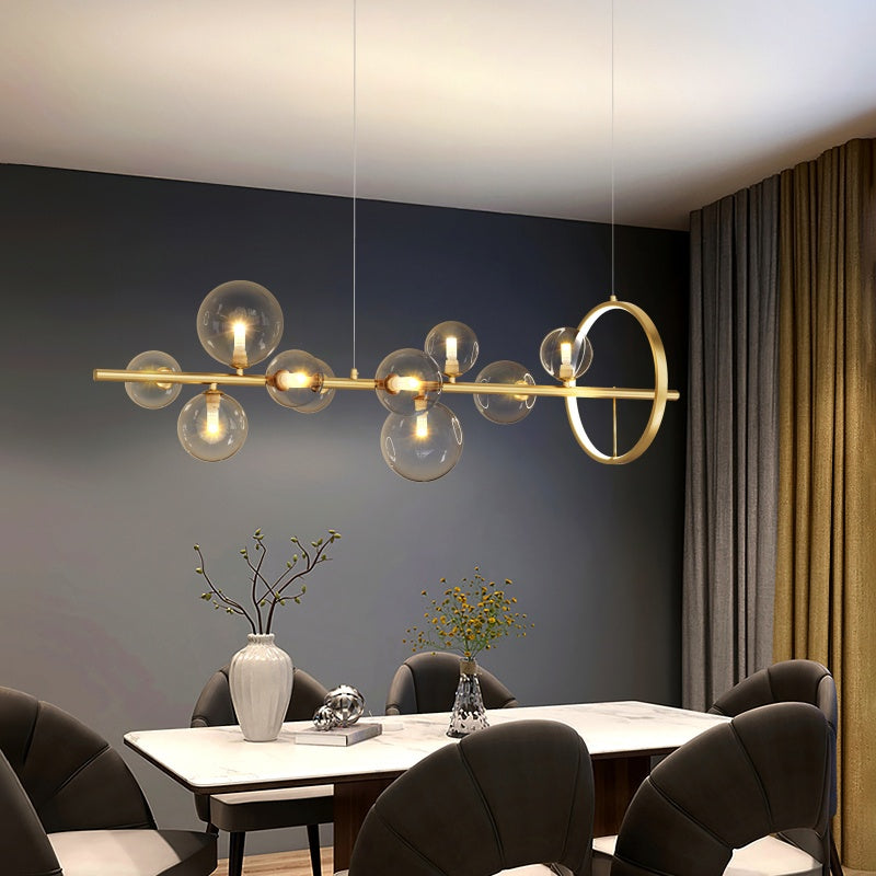 Valentina Moderno Metallo/Vetro Lux Lampadario Oro/Nero Soggiorno/Sala da Pranzo