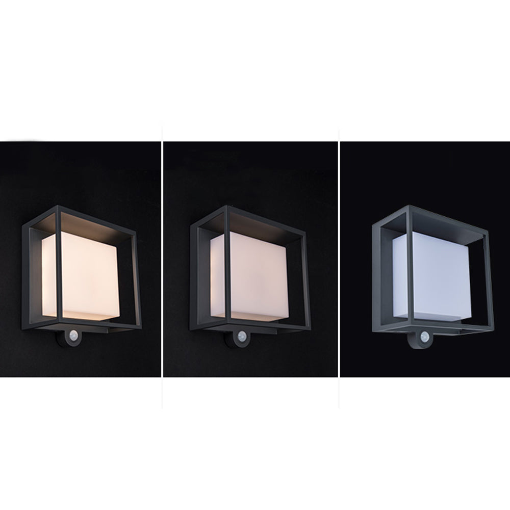 Ray Moderno Sensore Rettangolare Applique da Esterno a Energia Solare