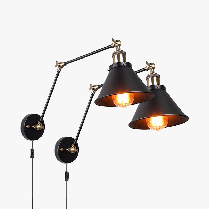 Epoch Minimalismo LED Applique Metallo Nero Vintage Soggiorno/Camera da Letto/Sala Studio