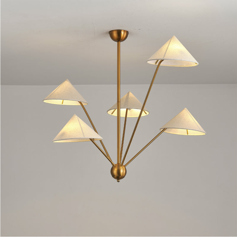 Alessio Lampadario a LED Semplice Retrò in Metallo Ottone per Soggiorno/Cucina