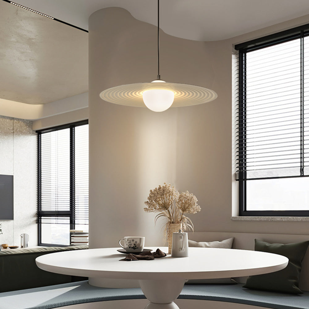 Cairns Moderno LED Lampade a Sospensione Metallo Nero/Bianco Pianeta Anello Soggiorno/Camera da Letto