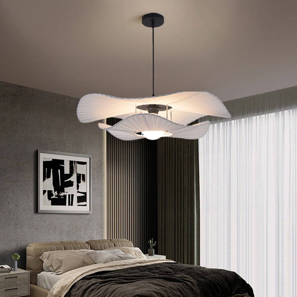 Ritta Lampade a Sospensione Moderno Nordico Panno/Metallo Shell Bianco