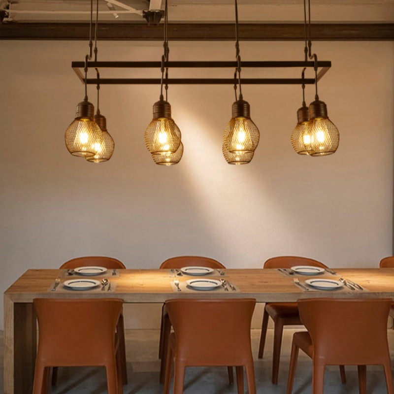 Silva Vintage Multitesta Matello Lux Lampadario Nero Soggiorno/Sala da Pranzo