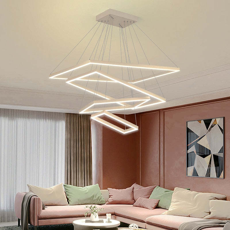 Bouvet Moderno LED Lampada a Sospensione 5 Stratificato Nera Soggiorno/Camera da Letto